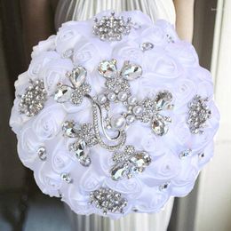 Decorative Flowers Selling 1pc/lot White Bridal Bouquets Romantic Bride