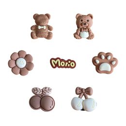Shoe Parts Accessories Charm For Clog Jibbitz Funny Cute Food Pattern Shoes Sandals Slippers Charms Decoration Brown Bear Drop Delive Ot9Wo