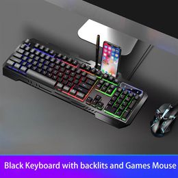 2020 New Seven Backlight Colours Gaming Keyboard Mouse Wired USB Keyboards for PC Desktop Laptop Gamer241o