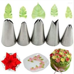 Baking Tools 5Pcs Set Leaves Nozzles Stainless Steel Icing Piping Tips Pastry For Cake Decorating