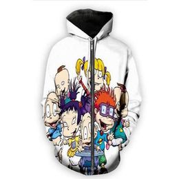 Sevgili Müşteri Tasarımını Kabul Edin DIY Karikatür Karakterleri 90S 3D Hoodies Kadın Erkekler 3D Baskı Yüceltme Fermuar Hoodies HS016232M