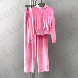 Pink Tracksuit Women Velvet Sewing Suits Outfit Two Piece Jogging Set Long Sleeve Sweatshirt Hoodie Pants Suit