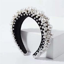 Baroque pearls headband for women luxury designer bride wedding statement headbands fashion Bohemian pearl hair jewelry birthday g248P