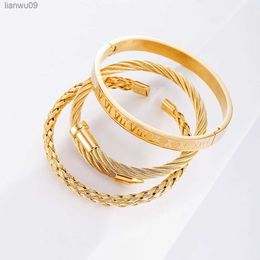 Trendy Nail Stainless Steel Cuff Bracelets for Men Women Rope Chain Link Male Charm Bracelets Brand Jewellery Top Quality Gift L230704