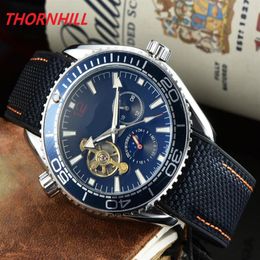 Deluxe men mechanical automatic watches Sapphire 44mm ETA 3135 movement rubber fabric strap Wrist watch218g