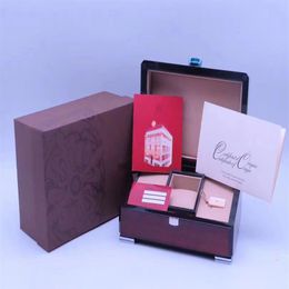 Original Matching Papers Security Card Gift Bag Top Wood Watch Box for PP Boxes Booklets Watches Print Custom Card watch case203A