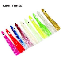 100pcs 4cm 6cm 10cm Luminous Needle-shaped Squid Skirts Soft Octopus Baits Lures Tackle Craft for Jigging Assist hooks289n