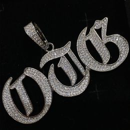 Iced Single Letters A-Z Name Pendant Necklace Micro Pave CZ Stone Hip Hop Punk Style Fashion Jewelry Gift For Men Women2512