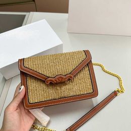 classic flap bag straw designer bag handbag high quality shoulder bags womens purse Fashion Chain mens luxury crossbody wallet 230720