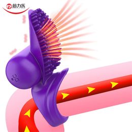 Vibrating Penis Ring For Men Cockring Clitoris Stimulate Vibrator Delayed Ejaculation Ring Adult Couples Intimate Goods Q0508261Q