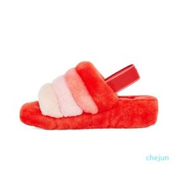 Designer womens Australia fluffy slippers slide designer slipper furry fluff yeah slides fur luxury sandal zoom