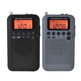 Radio AM FM Portable LCD Display Pocket Receiver Dual Band Stereo for Walking Hiking Camping With Ser Headphone 230801