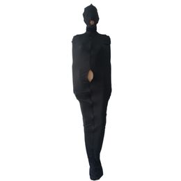 Costumes & Cosplay Unisex Fetish Catsuit bodybag Zentai sleeping bag full bodysuit Lycar Mummy Bag Stage Props removable mask open mouth