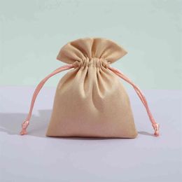 50pcs High Quality flannel Storage Velvet Bags Beads Tea Candy Jewellery Organza Drawstring Bag for Wedding Christmas Gift Pouches275w