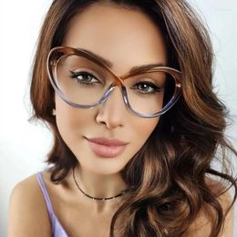 Vintage Sunglasses Frames 2023 Colorful Butterfly Type Eyeglasses For Women Tr90 Anti Blue Light Glasses Oval Eyeglass Frame Female 113