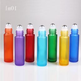 Newest Frosted Perfume Bottles 10ml With Glass Metal Roller Ball For Travel Refillable Essential Oil Roll-on Vial Jpmvc