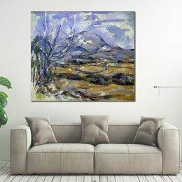 Abstract Landscape Canvas Art Montagne Sainte Victoire Paul Cezanne Oil Painting Handmade Impressionistic Artwork