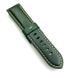 26mm 22mm 125 75mm luxury high quality Green Waxy Calf Leather Strap for PAM PANERA I Wristwatch343t