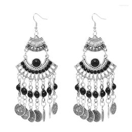 Dangle Earrings Bead Women Drop Bohemian Ethnic Coin Tassel Vintage Gypsy Charms Statement Turkish Party Feminina