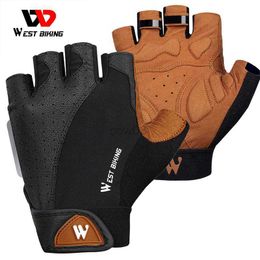 Cycling Gloves WEST BIKING Half Finger Cycling Gloves Outdoor Sports MTB Bicyc Gloves Pad Breathab Bike Motorcyc Fishing Cycling Gloves HKD230720