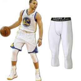 2019 stretch pants Quick-drying exercise Tight Fitness pants Male basketball Run training compression Tight cropped trousers311J
