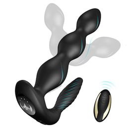 Anal Toys Remote Control Prostate Massager With Plug Anal Vibrator Testicle Cock Clit Vaginal Vibration Sex Toy for Men Women Masturbator 230720