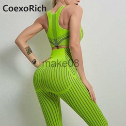 Women's Tracksuits Sport Set Tracksuit Women Fitness Gym Clothing Seamless Yoga Suit Workout Bra Crop Tank Top Running Tights Leggings Sportswear J0720