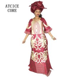 african dresses for woman bazin riche embroidery design long dress LA078295C