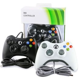 Alça de console de gamepad com fio USB para Microsoft Xbox 360 Controlador Joystick Controladores de jogos Gampad Joypad Nostálgico com pacote de varejo