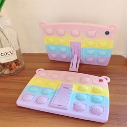 Case For ipad 10 2 9th 8th 7th Push it Bubble Fidget silicone tablet Cases Air 9 7 Pro Air4 kids soft cover2128