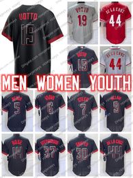 Benutzerdefinierte 2023 De La Cruz Hunter Greene Jonathan Indien Ken Griffey Black City Connect Trikot Joey Votto Field of Dreams Stuart Fairchild Tyler Stephenson Nick Lodolo