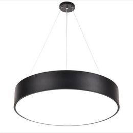 Modern Minimalism LED Pendant Lamp Round Chandeliers Black Lighting Fixtures for Office Study Room Livingroom Bedroom AC85-265V297z