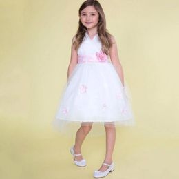 Girl Dresses Classic Flower Little Dress Baby Beautiful Appliques Sleeveless A-line Short Kids Evening Party Gowns