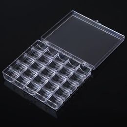 Sewing Notions & Tools 25Grid Bobbins Storage Box Transparent Plastic Case Multifunction Nail Manicure Decor2171