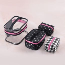Cosmetic Bags Transparent PVC Travel Toilet Bag Four-Piece Portable Multifunction Makeup Pouch Organizer Cosmetician