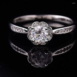 Cluster Rings Silver Ring GRA Certificate 1.00ct D VVS Wedding Engagement Diamond 925 For Women