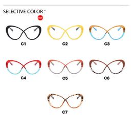 Vintage 2023 Sunglasses Frames Colourful Butterfly Type Eyeglasses For Women Tr90 Anti Blue Light Glasses Oval Eyeglass Frame Female 746