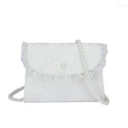 Evening Bags 2023 Chic Lay Wedding Bag White Lace Fashion Vintage Beads Beading Women Shoulder Tote Women's Handbags Purses