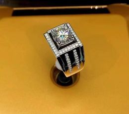 Cluster Rings NY Moissanite Ring Knight Men's 2 Classic Closed Four Claw Men