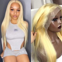 613 Blonde Virgin Human Hair Straight Full Lace Frontal Wig Brazilian hair Indian hair Malaysian Hair Peruvian Hair Burmese Hair