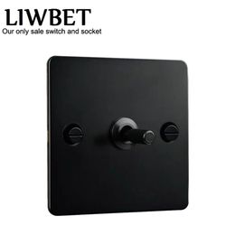 Black color 1 gang 2 way Wall Switch and AC220250V Stainless steel panel Light Switch with black color toggle T200605229h