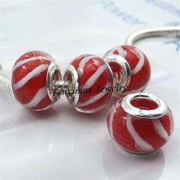 Murano Lampwork Glass Beads European Charm Beads Big Hole Beads For Snake Chain Bracelet 100pcs lot Whole LB8182222