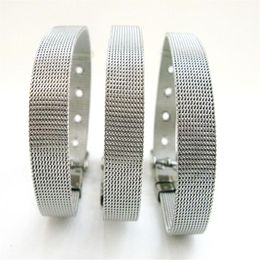 20 30pcs lot 8x210mm Stainless Steel wristband bracelet fit for 8mm slide letters diy charms fashion jewelrys209V