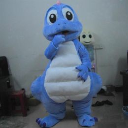 2021 High quality Lovly Blue Dragon Dinosaur Mascot Costume Carnival Festival Party Dress Outfit for Adult2732