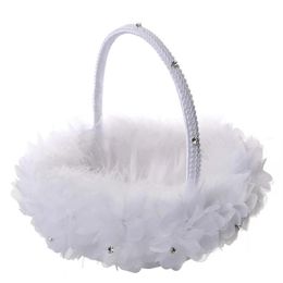 Wedding Flower Girl Basket Decorative Elegant Flower Decor Wedding Flower Basket Bridal Basket283U