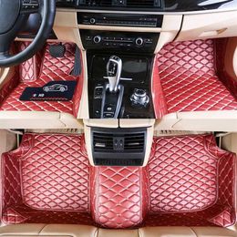 Custom Fit Car Floor Mats Specific Waterproof Leather ECO friendly Material For Car Model and Make 3 Pieces Full set Pink313g