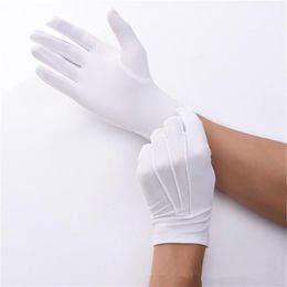 Fingerless Gloves 2Pairs Lot High Quality Elastic Reinforce White Black Spandex Ceremonial For Male Female Waiters drivers Jewelry222L