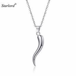 Pendant Necklaces Italian Horn Necklace 925 Sterling Silver 18 Cable Chain Cornicello Cornetto Amulet Jewellery P13274B290A