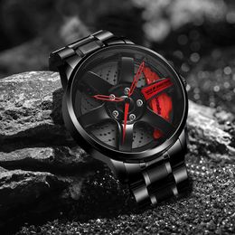 Other Watches BOYADKA Design Wheel Rim Hub Watch Custom Sport Car Waterproof Creative Cool Men Relogio Masculino 230719