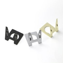 L Type POP Metal Stainless Steel Label Tag Paper Sign Card Display Clips Holders Stands For Bread Shop Promotions 50pcs206y
